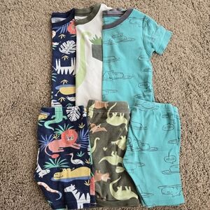 Old Navy Kids Jungle and Dinosaur Pajama Set - Blue, Green, White